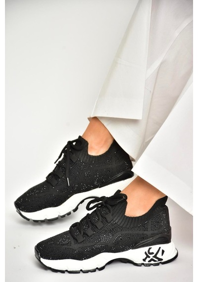Fox Shoes U602915104 Siyah Kumaş Spor Ayakkabı Sneakers Siyah-kumaş Çok Renkli