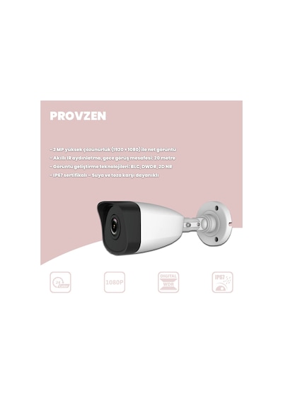 Provzen Rv Hilook 12 Kameralı Full Hd Geniş Açı Güvenlik Kamerası