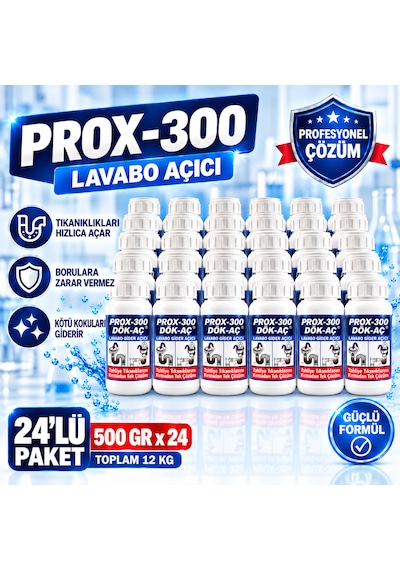 Prox -300 24'lü Lavabo-banyo-wc Gider Açıcı 500 Gr