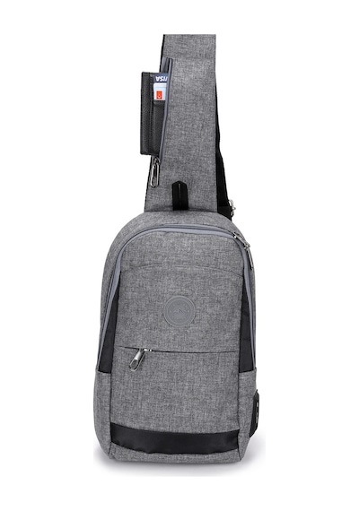 Strong Kulaklık Çıkışlı Tek Kol Göğüs Ve Sırt Çantası ,çapraz Çanta Body Bag Tk01 Gri