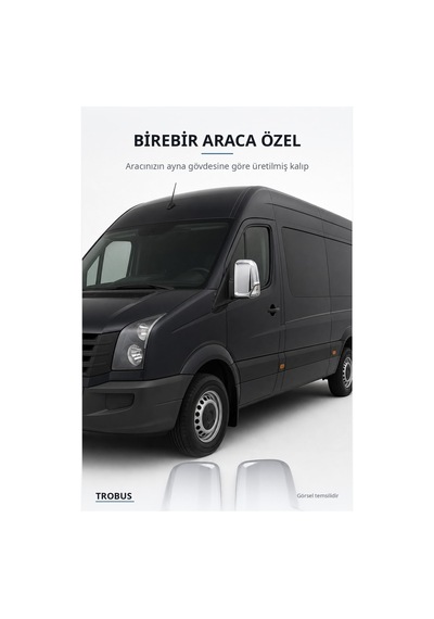 Volkswagen Crafter 2006-2017 Uyumlu Krom Ayna Kapağı 2 Parça Abs Krom