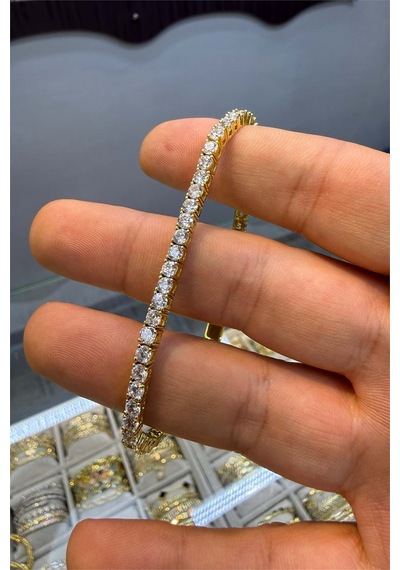 4 Mm Su Yolu Döküm Bileklik Altın