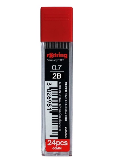 Rotring 0,7 Mm 2b Süper Polimer Kalem Kurşun - 3'lü Paket - Toplam 72 Kurşun - Mekanik Kurşun Kalemler İçin Yedekler