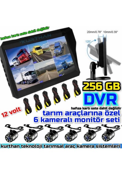 Twogo 6 Kanallı 10 İnç Monitör 6 Adet Beyaz Ledli Kelebek Kamera
