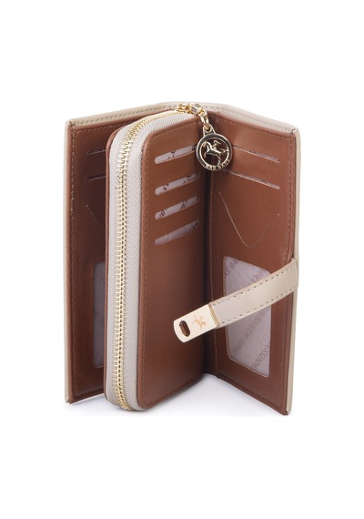 Nas Bag Kadın Orta Boy Kartlık Kağıt Para Ve Bozuk Para Tasarımına Sahip Kum Taba Dona 16x9 Cm Kum - Taba