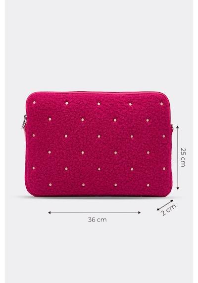 Mussen Puantiyeli Laptop Kılıfı 13" & 14" İnç Uyumlu Fuşya