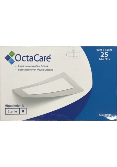 Nonwoven Steril Pedli Esnek Yara Örtüsü 9cm X 15cm Tekli Steril Paket 25'li Kutu