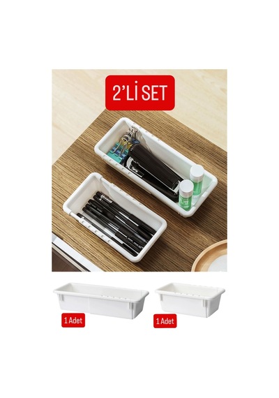 Flexi S-m 2'li Set Uzayabilen Çekmece İçi Düzenleyici Kırtasiye Organizer - Dolap İçi Organizer Seti Diğer