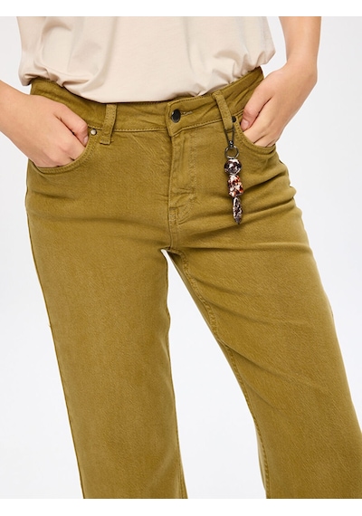 Faik Sönmez Wıdeleg Fit Gold Aksesuar Detaylı Elastanlı Jean Pantolon W27jpn001 Uw27jpn00154 Haki