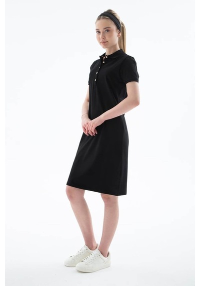 Fashion Friends Polo Yaka Siyah Kadın Elbise 25y0499k1 Siyah