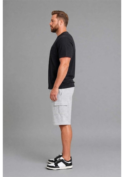 Defacto Relax Fıt Düz Paça Sweatshirt Kumaşı Uzun Şort H2058ax26smgr210 Gri-gr210