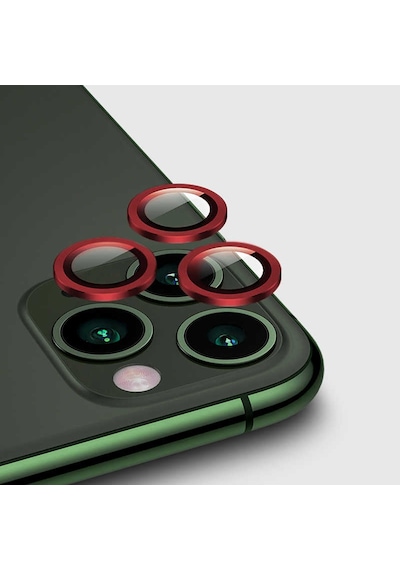 Goocamp Apple Uyumlu iPhone 12 Pro Cl-01 Kamera Koruyucu-kırmızı Kırmızı