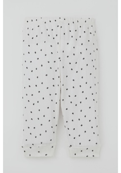 Breeze Kız Bebek Pijama Takımı Omuzdan Patlı Mini Çiçek Desenli 4 Ay-1 Yaş, Beyaz Beyaz