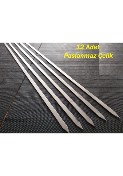 12 Adet Paslanmaz Çelik Şiş Kuşbaşı-Tavuk-Kanat- Kebap Şişi Adana 12 Adet Paslanmaz Çelik Şiş Kuşbaşı-Tavuk-Kanat- Kebap Şişi Adana