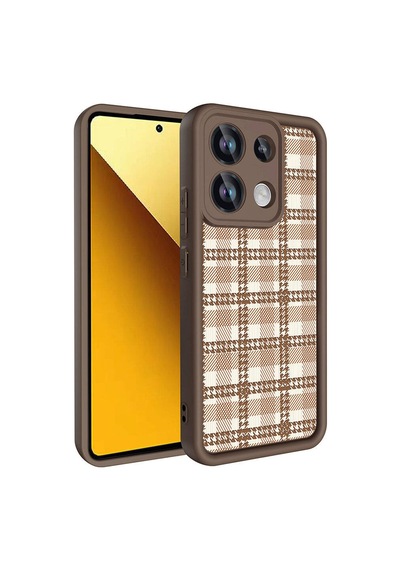 Xiaomi Redmi Note 13 Pro 4g Kılıf Kamera Korumalı Baskılı Arka Yüzey Zore Klas Kapak Koyu Kahve