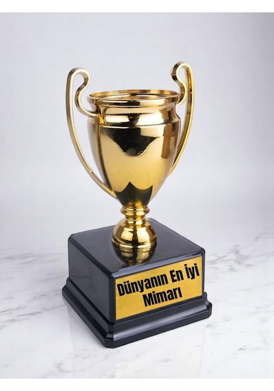 Dünyanın En İyi Mimarı Baskılı Ödül Kupası 23 Cm Mimara Hediyelik Eşya