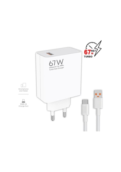 Gerçek Güç 67w Redmi Note/14/15 Pro Ve Plus Uyumlu Turbo Şarj Saniyeli Adaptör + Kablo Şarj Set