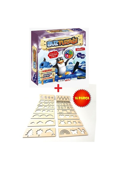 Buz Tuzağı Penguen Düşürme + Montessori El Kası Geliştirme Ve Çizgi, Sayı Ve Şekil Çalışmaları 2li