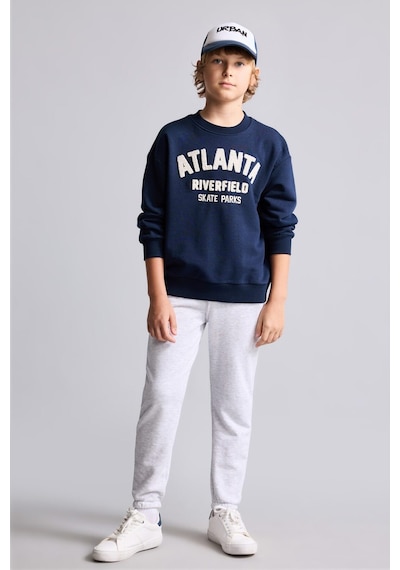 Defacto Oversize Bisiklet Yaka Nakışlı Sweatshirt Erkek Çocuk H9695a826wnnv146 Lacivert-nv146
