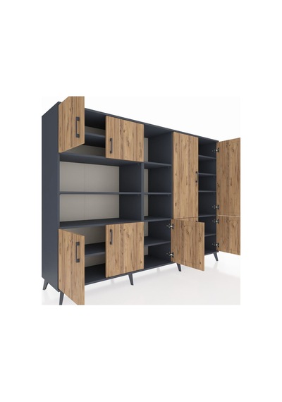 Hyperion Dolap 14 Raflı 9 Kapaklı 220x44x163 Antrasit-çam/antrasit Atlas Çam/antrasıt - Antrasıt Hyperion Dolap 14 Raflı 9 Kapaklı 220x44x163 Antrasit-çam/antrasit Atlas Çam/antrasıt - Antrasıt