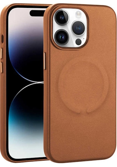 Apple Uyumlu iPhone 14 Pro Kılıf PU Deri Magsafe Wireless Şarj Özellikli Derix Kapak