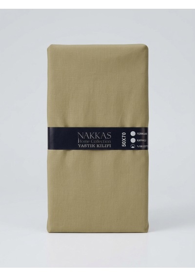 Nakkaş Home Collection 2'li Pamuklu Fermuarlı Yastık Kılıfı Seti - 50x70 Cm Düz Renk Yastık Kılıfı Haki Yeşil