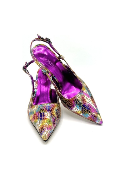Nostra Shoes Karışık Emily Kadın Topuklu Ayakkabı Fuşya - Çok Renkli