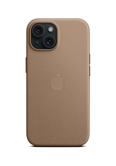 Apple Uyumlu iPhone 15 İçin Magsafe Mikro Dokuma Kılıf - Vizon Grisi