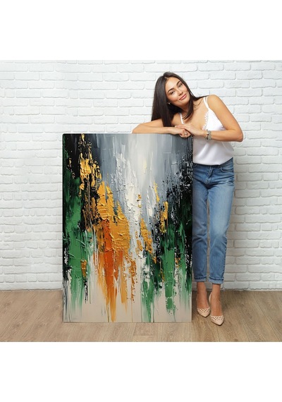 Miyrem^ Canvas Serie Yağlıboya Görünümlü Soyut Tablo-7641