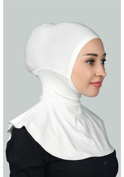 Altobeh Kadın Tesettür Pratik Boyunluklu Hijab - Sporcu Bone Ekru
