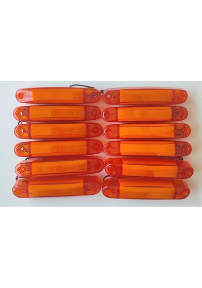 12 Adet Kalın Neon Led Lamba Turuncu 12-24 Volt