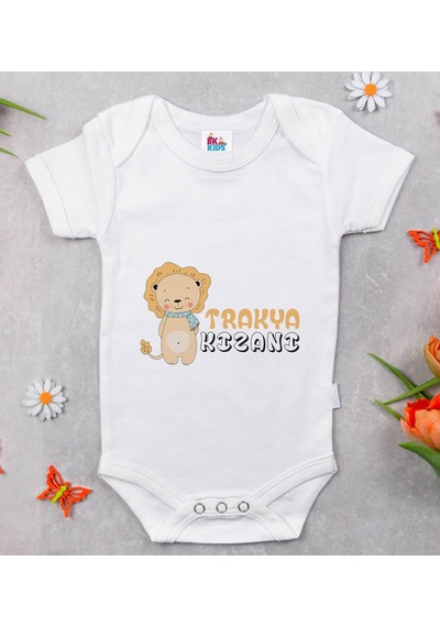 Bk Gift Bk Kids Trakya Kızanı Tasarımlı Beyaz Bebek Body Zıbın-2 Çok Renkli