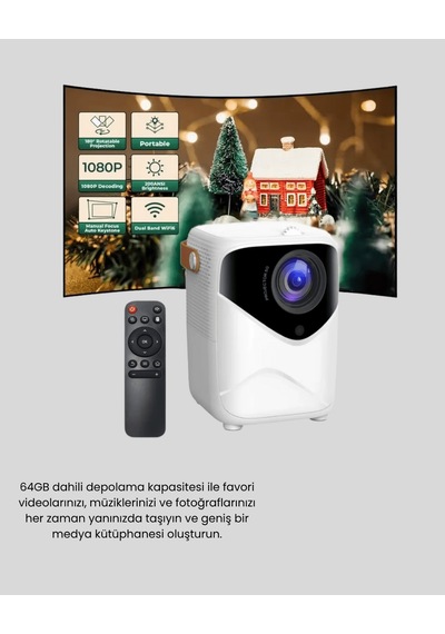 Taşınabilir Akıllı Projektör 1080p 64gb Hafıza Xuczzzprojeksiyon-2-1