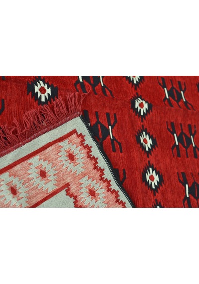 Etnik Motifli Otantik Dekoratif Kilim Desenli Halı 160cmx250cm M1 Kırmızı