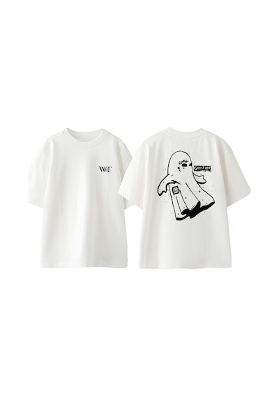 Thewert Lil Peep 4 Tasarım Sırt Baskılı Pamuk Beyaz Oversize T-shirt