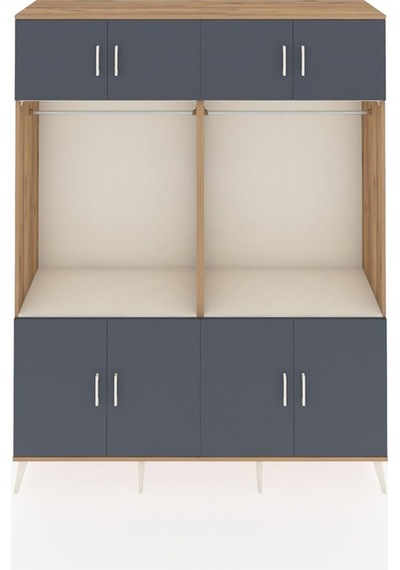 Hyperion Gardrop 10 Raflı 8 Kapaklı 2 Askılı 176x44x221 Çam-antrasit/aytaşı Beyaz Hyperion Gardrop 10 Raflı 8 Kapaklı 2 Askılı 176x44x221 Çam-antrasit/aytaşı Beyaz