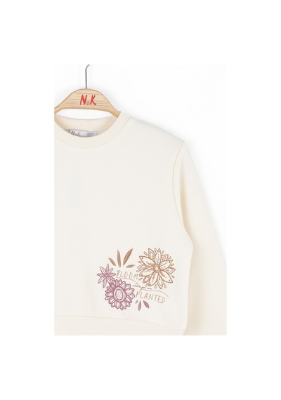 Xo Kids Kiz Çocuk Sweatshirt 4-8 Yaş 37523 Krem
