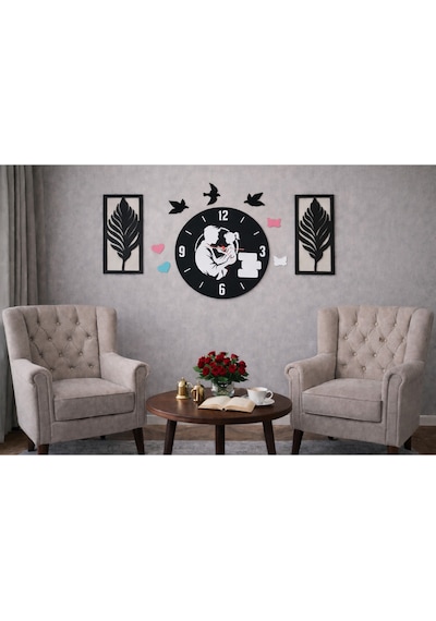 Canım Babam Temalı Duvar Saati 40 Cm Çiçekler 30 Cm No10040 Çok Renkli