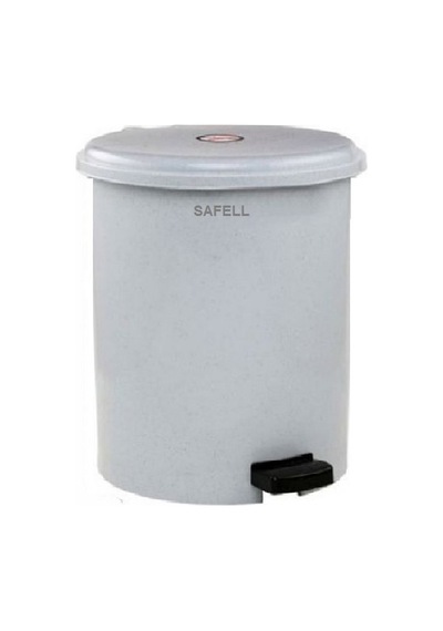 Safell Pedallı Çöp Kovası 30 Litre - İç Kovalı - Gri