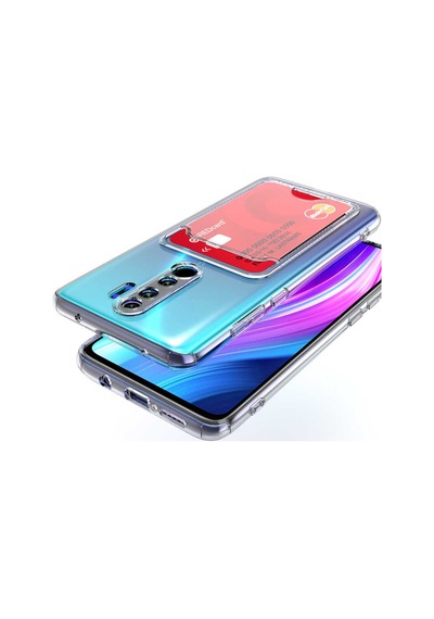 Ekılıf - Xiaomi Redmi Note 8 Pro Uyumlu Kılıf Kartlıklı Şeffaf Setra Clear Silikon Kapak - Şeffaf