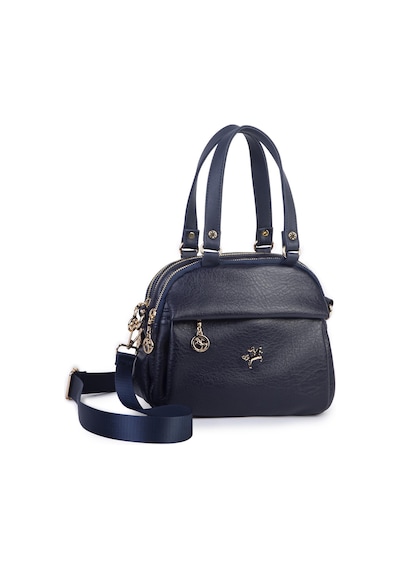 Nas Bag Kadın Çok Gözlü El Omuz Ve Çapraz Çantası 25x20 Cm Lacivert Victoria Laci
