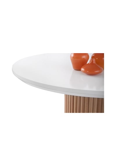 Kleopatra İskandinav Natural Ahşap Masa Sandalye Takımı 90x90 Meşe - Beyaz