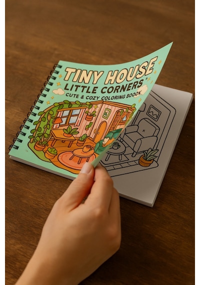 Tiny House Little İsometric Corners 20x20 Cm Büyük Boyama Kitabı, Çocuklar Ve Yetişkinler