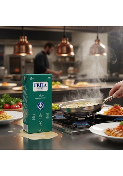 Frita Bitkisel Yağlı Krema 1 L Sıcak Yemek, Çorba, Sos Ve Fırın Lezzetleri İçin