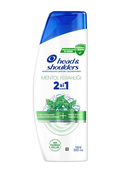 Head & Shoulders 2in1 Mentol Şampuan 300 Ml Kepek Karşıtı Ferahlık 3'li Ekonomik Paket - 3 Adet Tarı