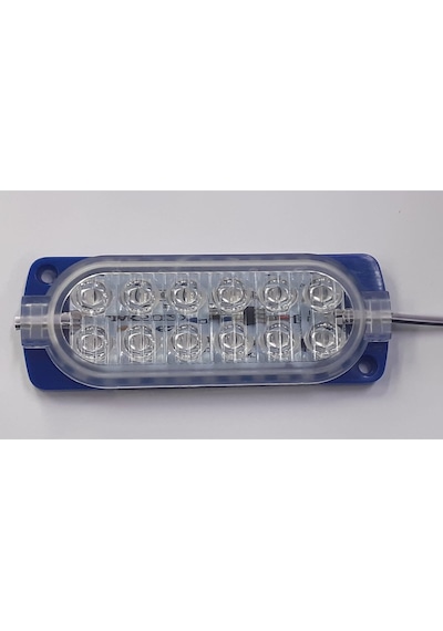 12 Volt 12 Ledli 2.4 W Düz Flashsız Modül Mavi (10 Adet)
