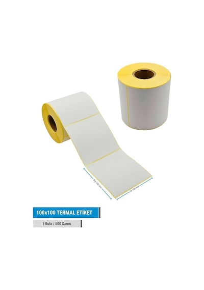 100x100 Mm Termal Barkod Etiketi 500 Adet Diğer