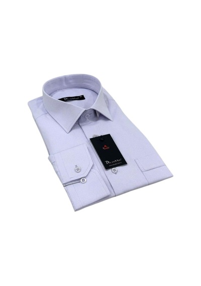 Dicotto Lila Armür Desenli Rahat Kesim Uzun Kol Erkek Gömlek Tek Cepli Klasik Regular Fit 001