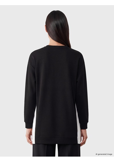 Lcw Everyday Siyah Soft Touch Kadın Sweatshirt Tunik