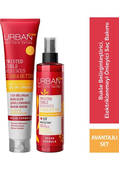 Urban Care Twisted Curl Hibiscus & Shea Butter Durulanmayan Bakım 2'li Set